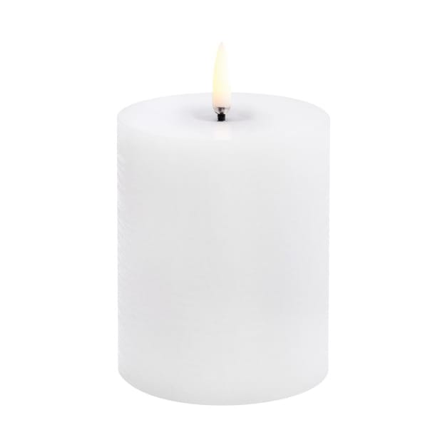 Uyuni LED Block Candle melted - White rustic, Ø7.8x10 cm - Uyuni Lighting