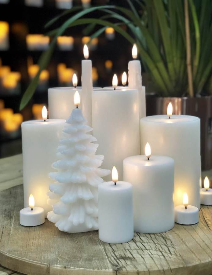 Uyuni Outdoor LED Block candle white, 12.8 cm Uyuni Lighting