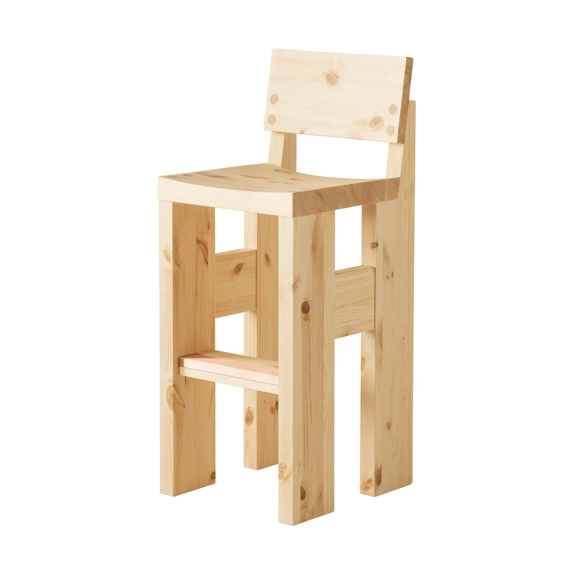 001 Bar Stool bar stool, Matte oil-waxed pine, 75 cm Vaarnii