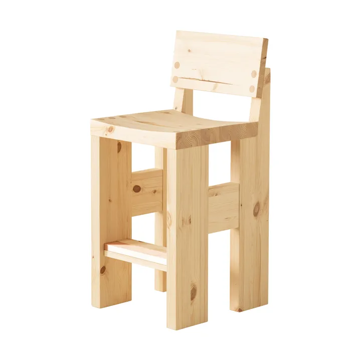 001 Bar Stool bar stool - Matte oiled-waxed pine, 65 cm - Vaarnii