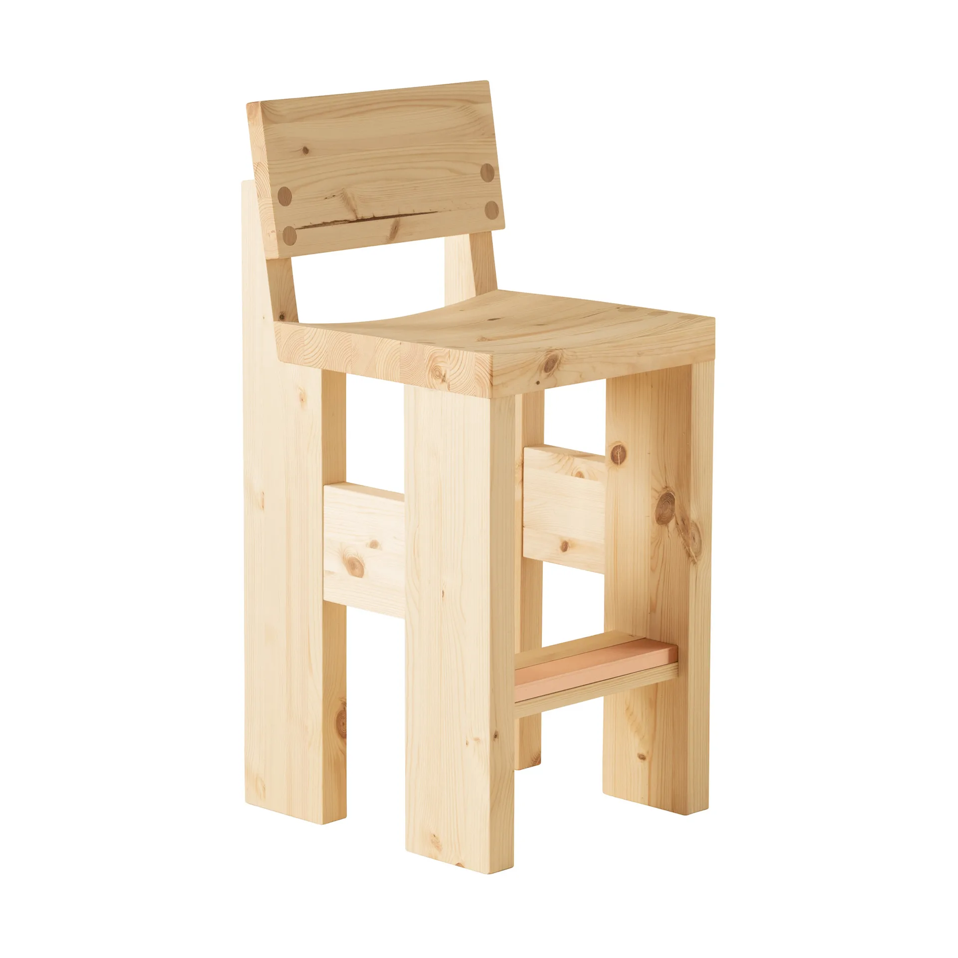 001 Bar Stool bar stool, Matte oiled-waxed pine, 65 cm Vaarnii