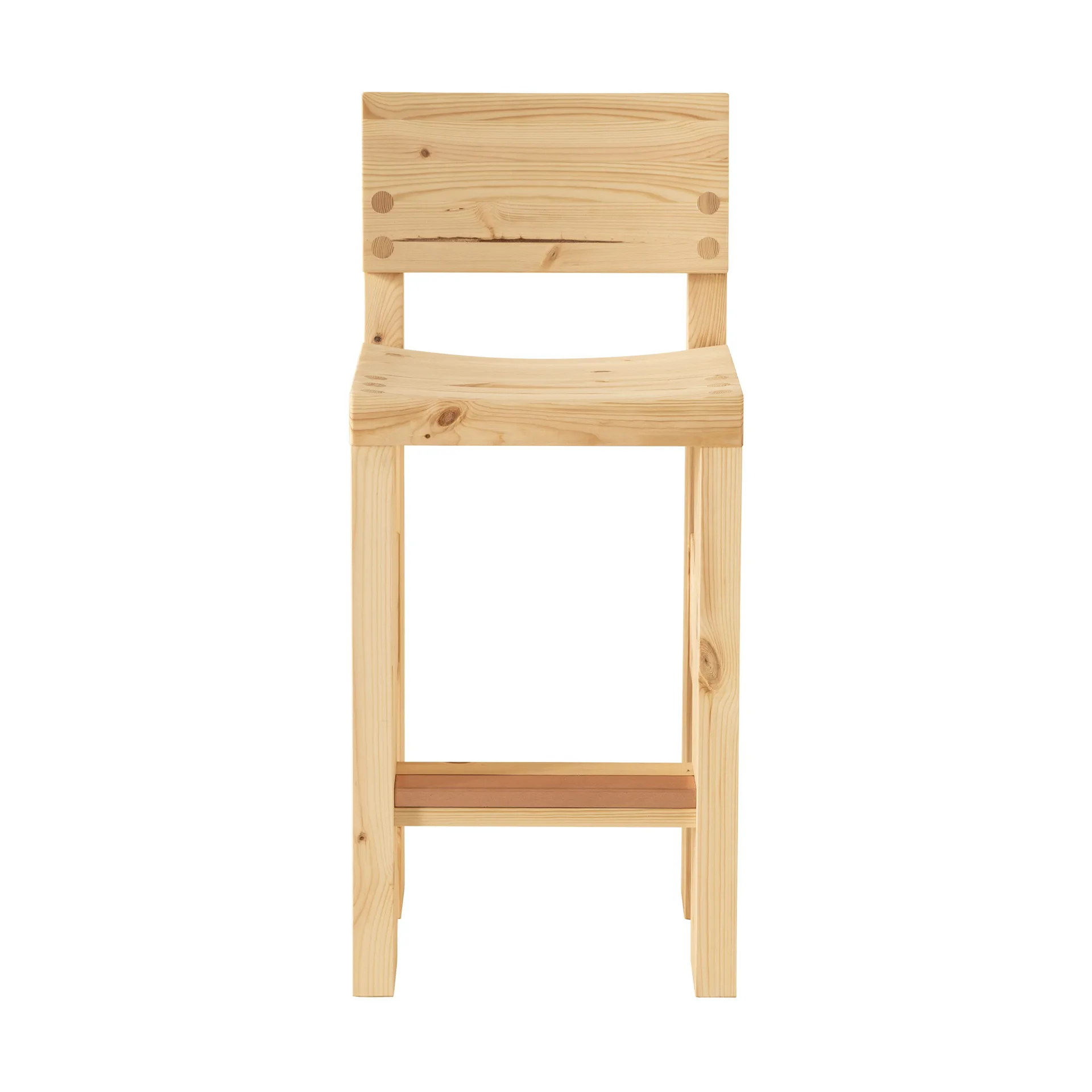 001 Bar Stool bar stool, Matte oiled-waxed pine, 65 cm Vaarnii