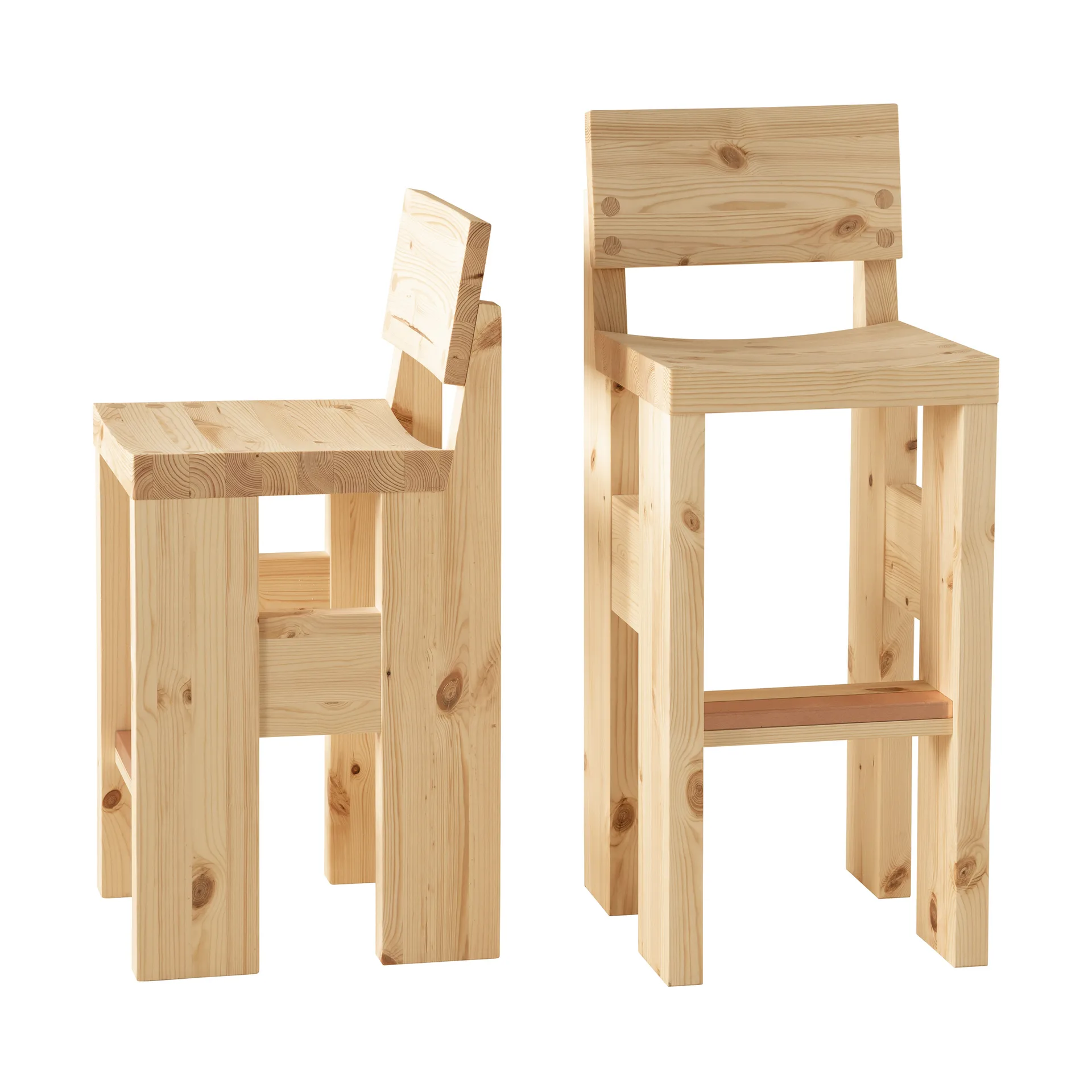 001 Bar Stool bar stool, Matte oiled-waxed pine, 65 cm Vaarnii