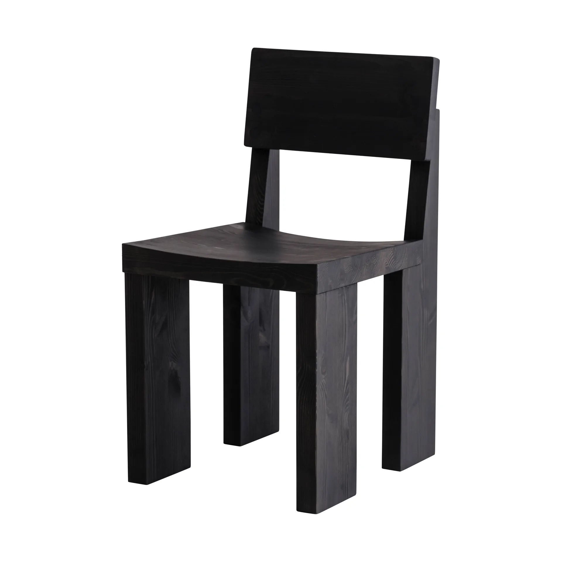 001 Dining Chair chair, Black-stained pine Vaarnii