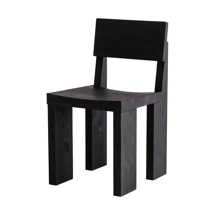 001 Dining Chair chair - Black-stained pine - Vaarnii