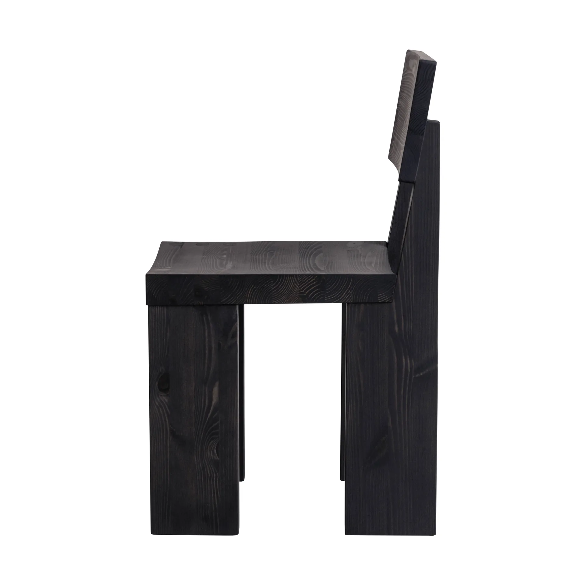 001 Dining Chair chair, Black-stained pine Vaarnii