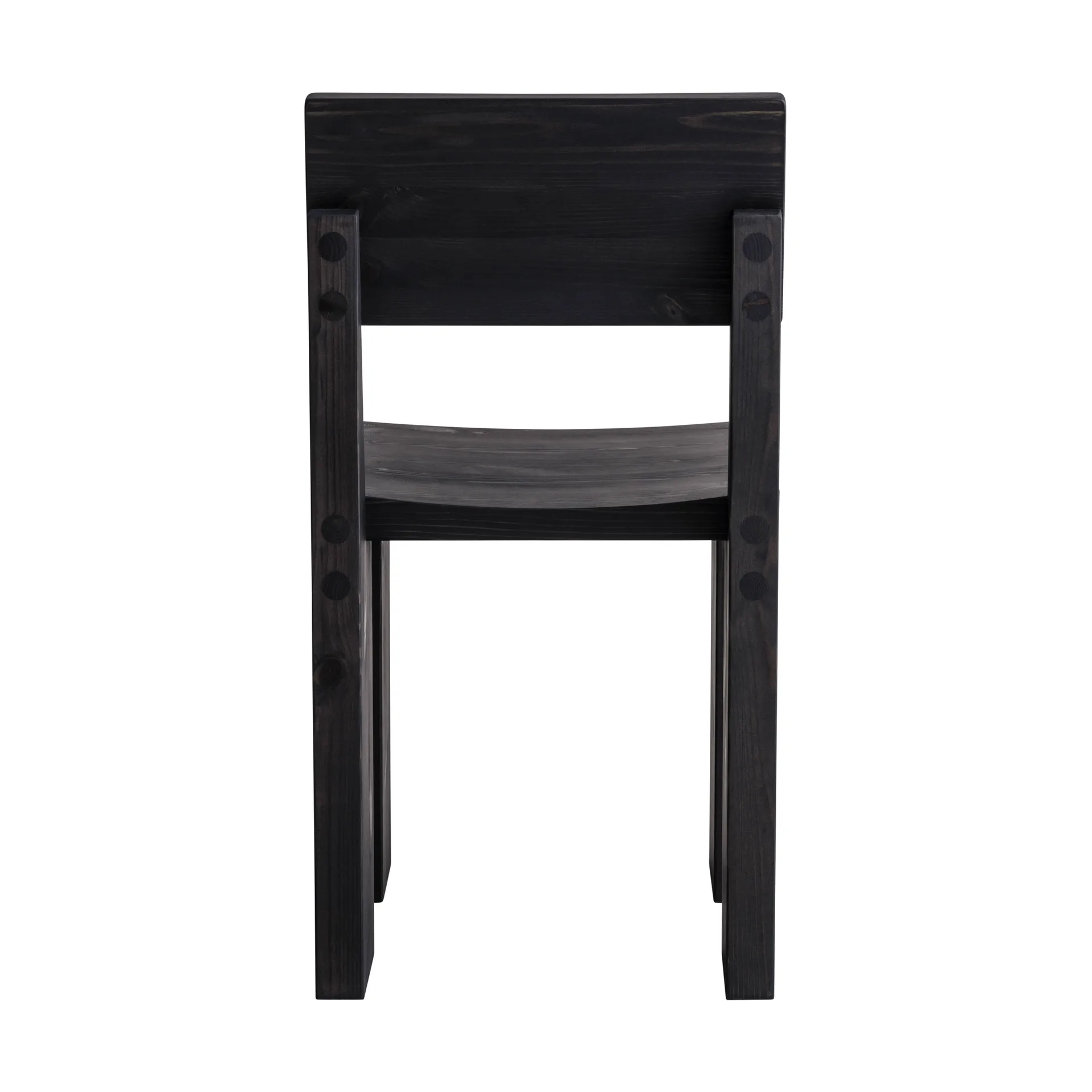 001 Dining Chair chair, Black-stained pine Vaarnii