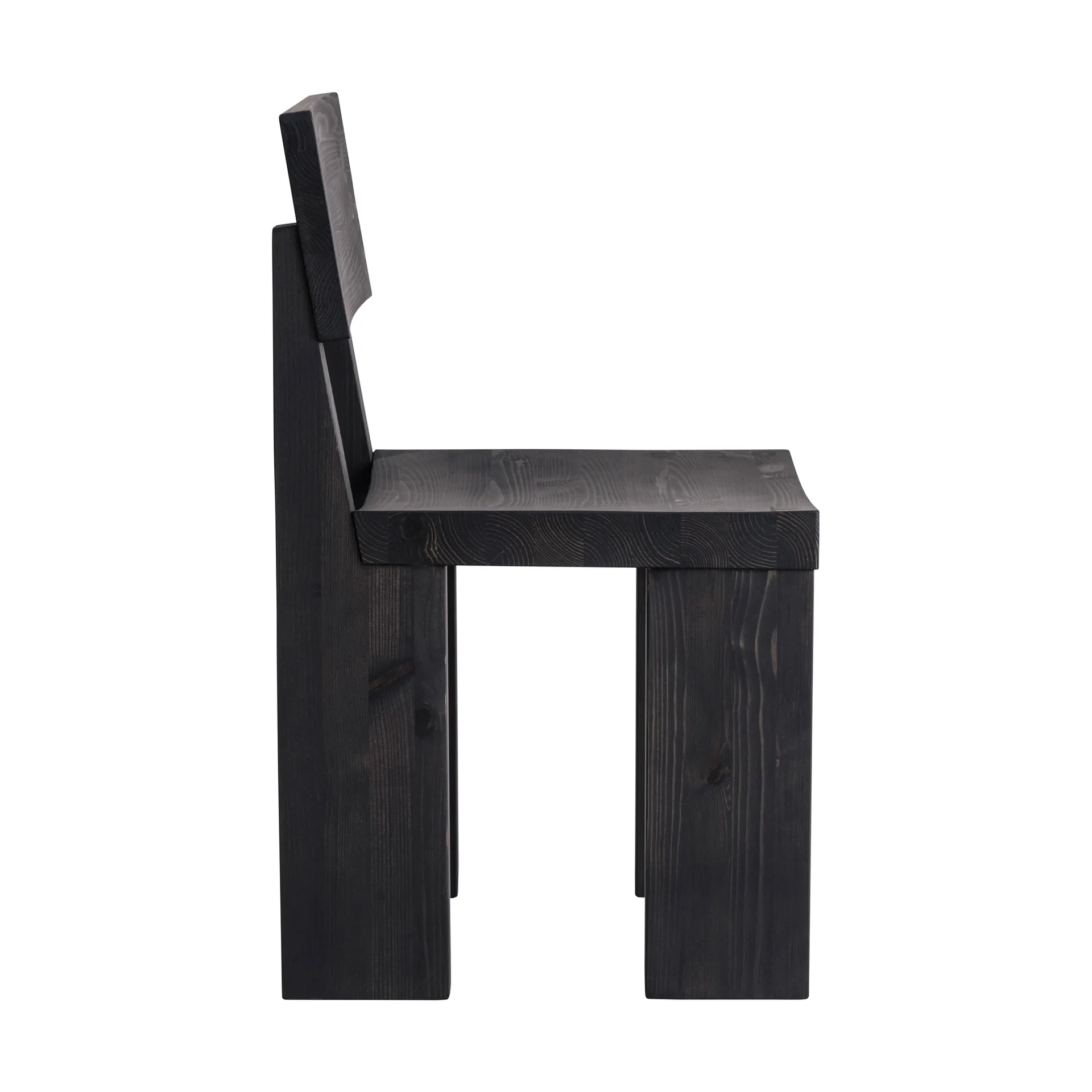 001 Dining Chair chair, Black-stained pine Vaarnii