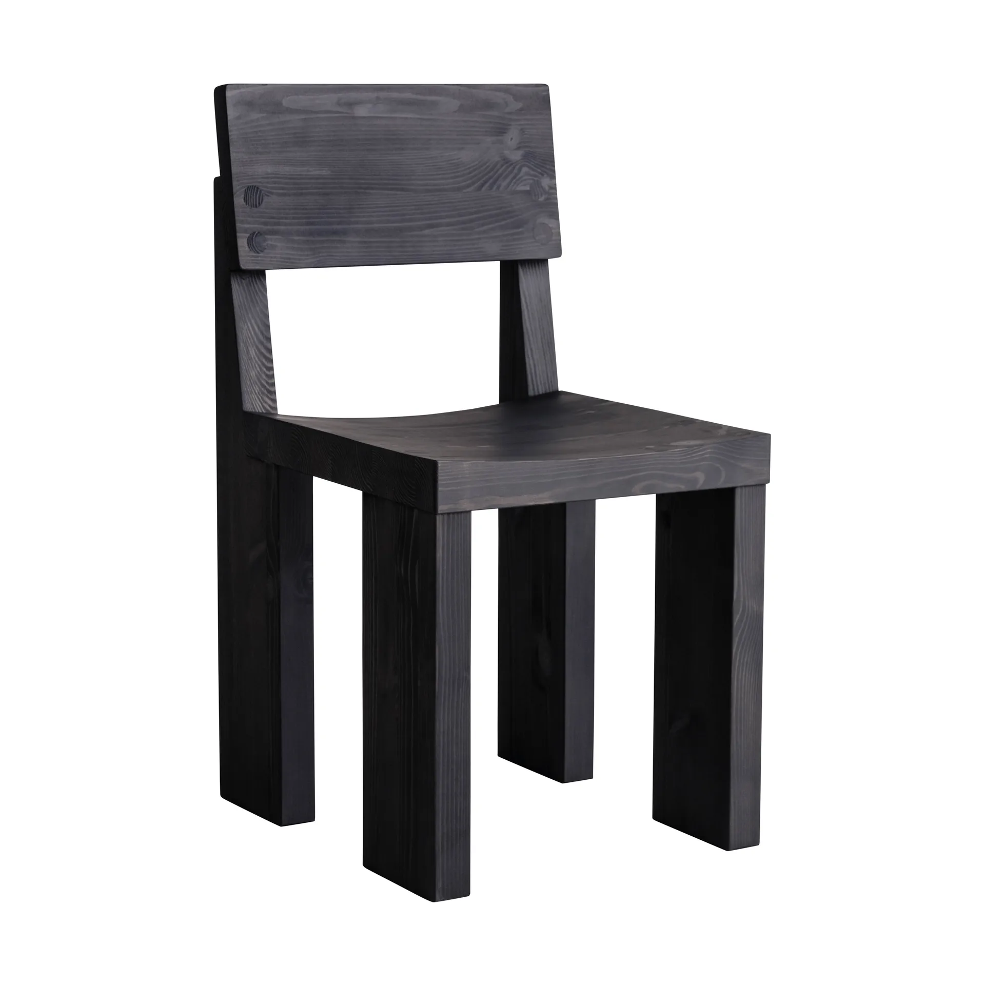 001 Dining Chair chair, Black-stained pine Vaarnii