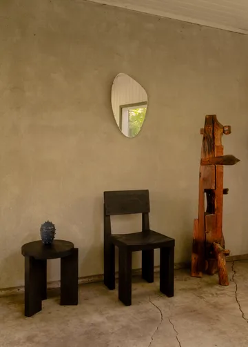 001 Dining Chair chair - Black-stained pine - Vaarnii