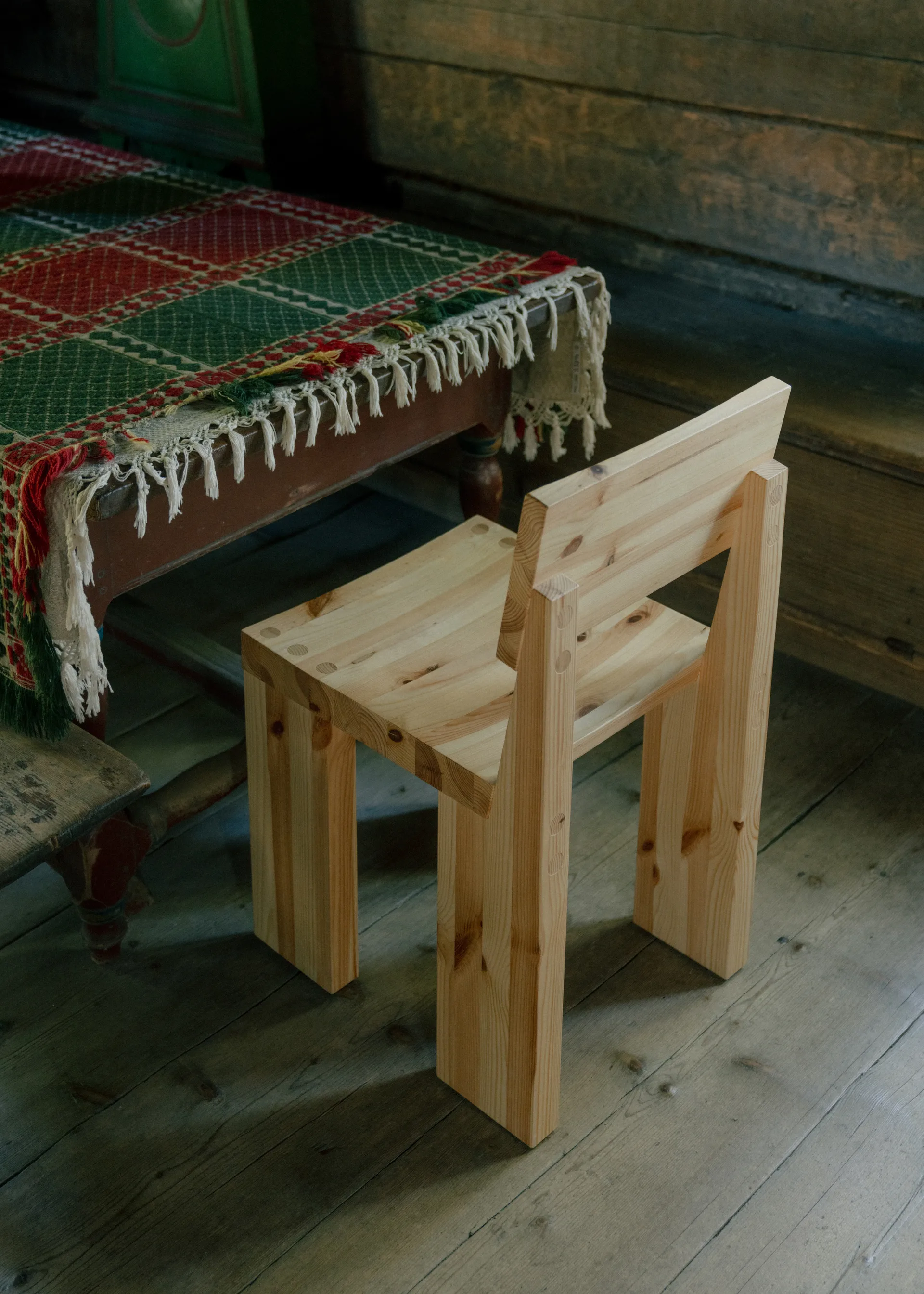 001 Dining Chair chair, Matte oil-waxed pine Vaarnii