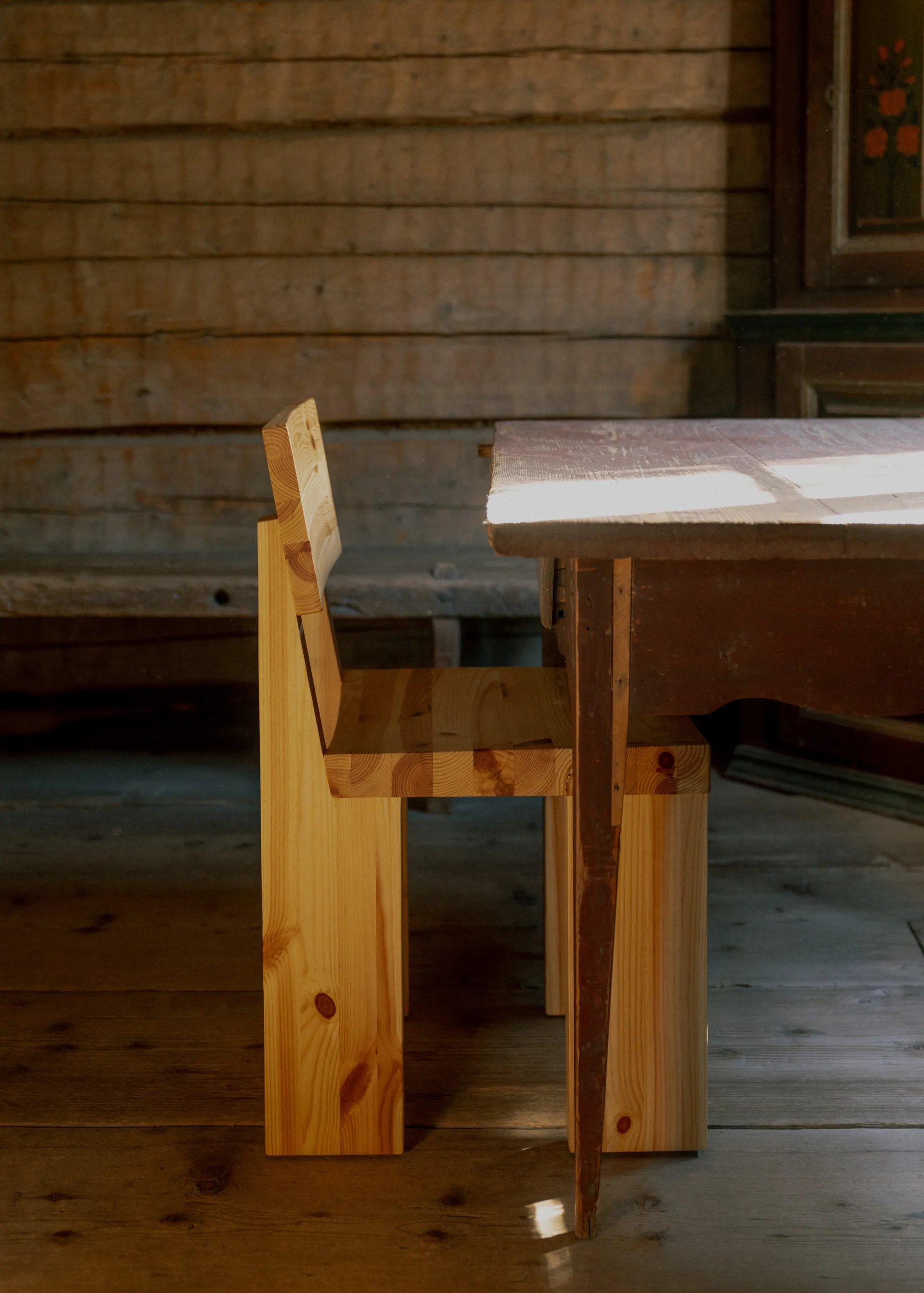 001 Dining Chair chair, Matte oil-waxed pine Vaarnii