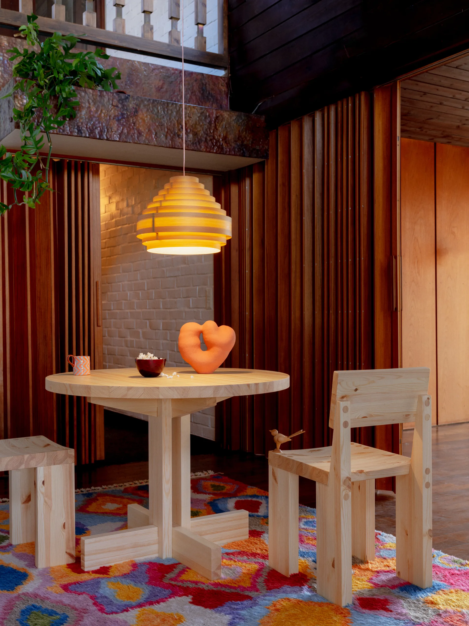 001 Dining Table dining table, Matte oil-waxed pine, Ø100x74 cm Vaarnii