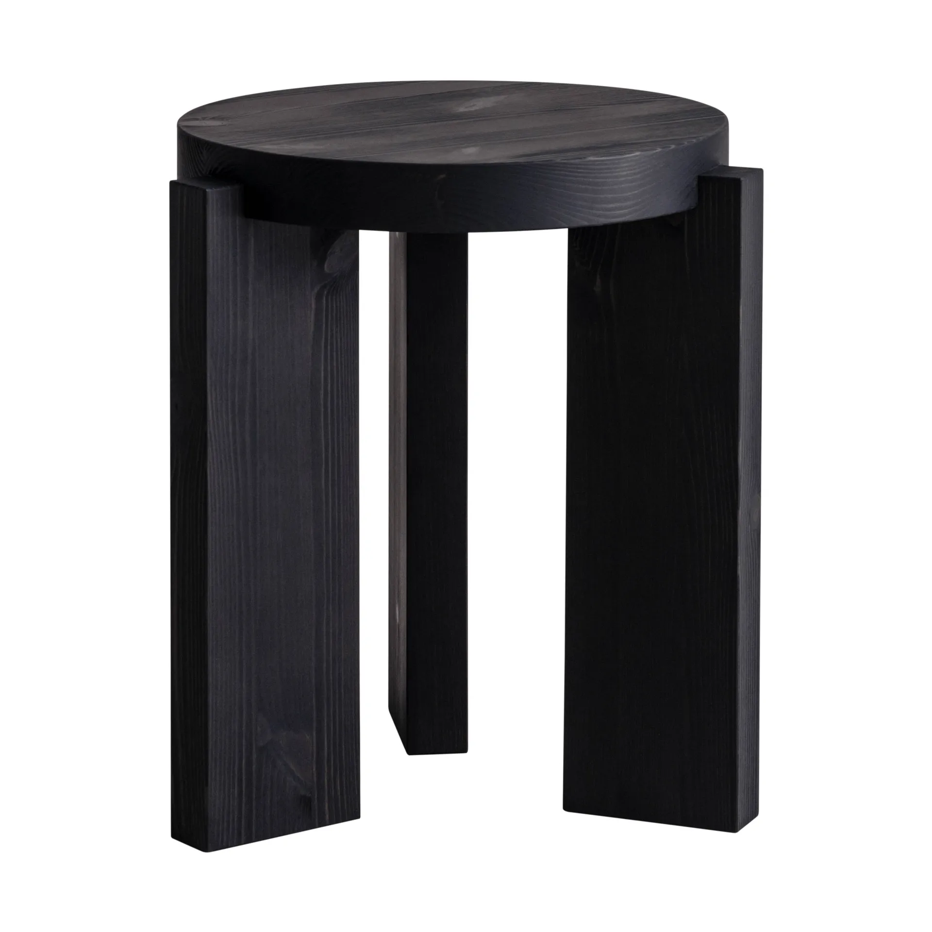001 Stool stool, Black-stained pine, Ø40x44 cm Vaarnii