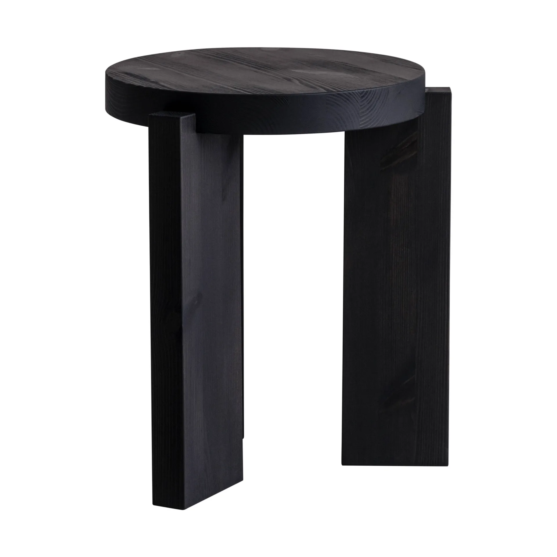 001 Stool stool, Black-stained pine, Ø40x44 cm Vaarnii