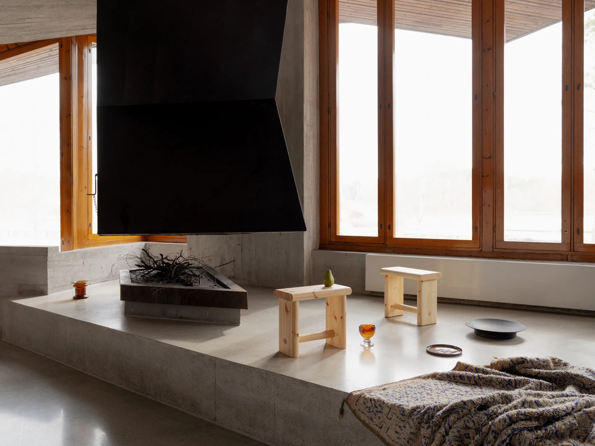 002 Ast Stool stool, Matte oil-waxed pine, 55x26x45 cm Vaarnii