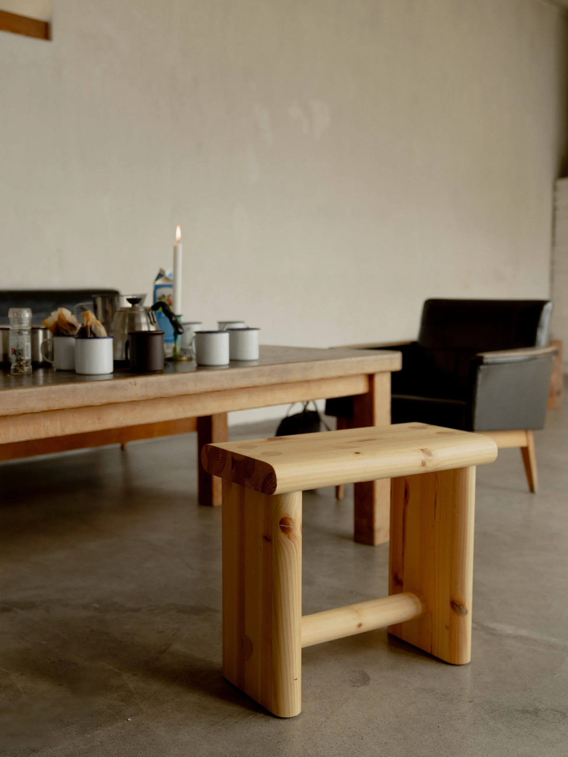 002 Ast Stool stool, Matte oil-waxed pine, 55x26x45 cm Vaarnii