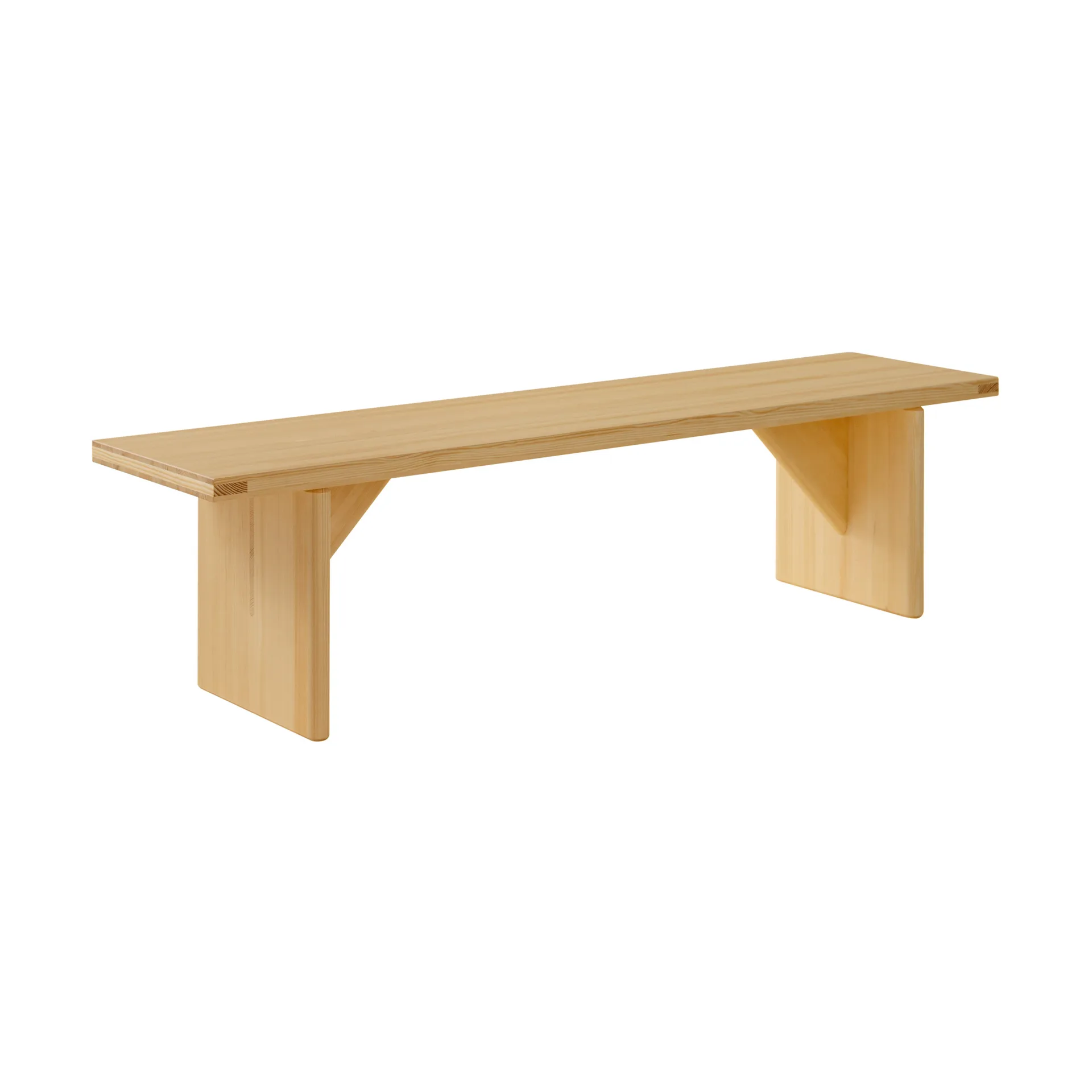 012 Kolmio Bench bench, Matte oil-waxed pine, 176x42x45 cm Vaarnii