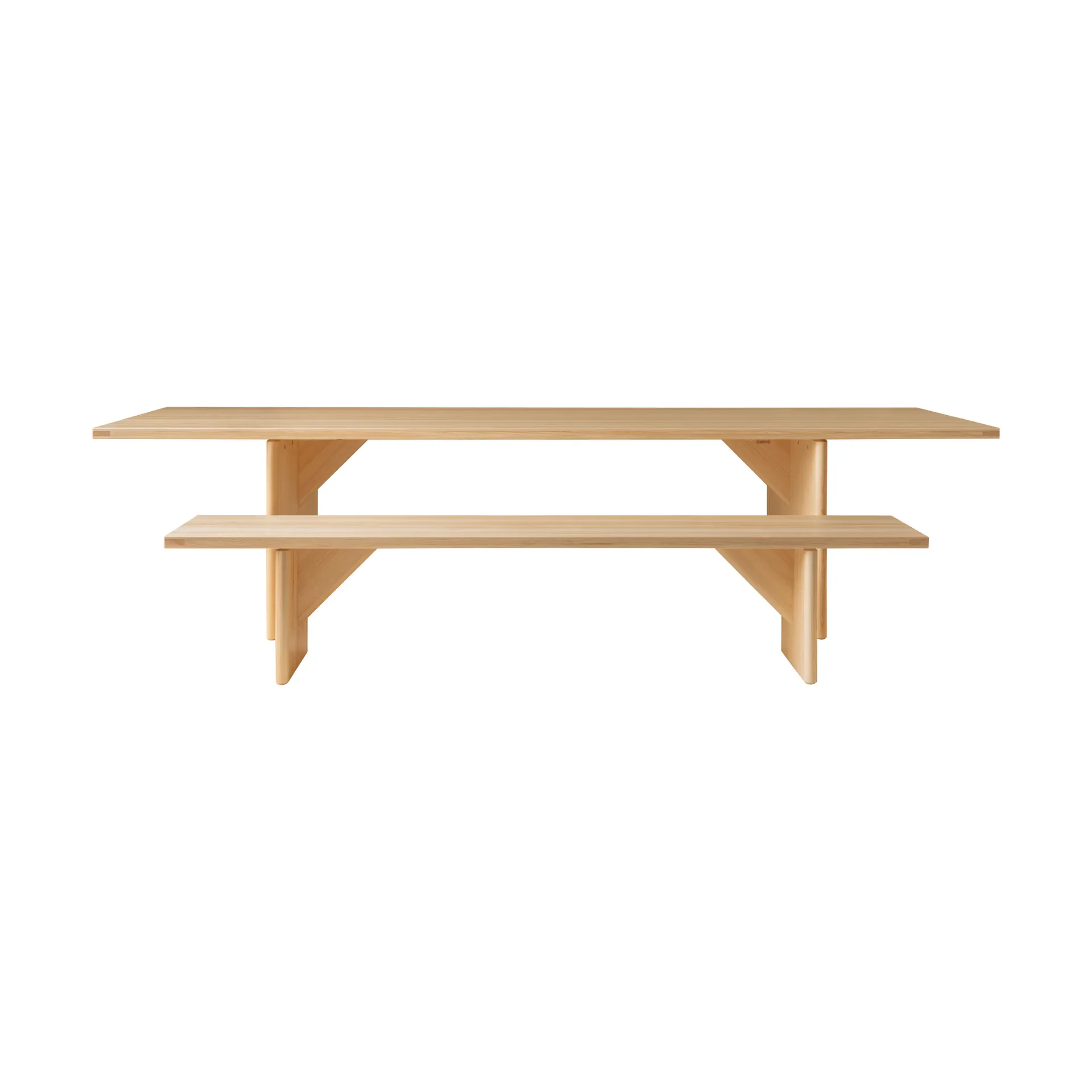 012 Kolmio Dining Table table, Matte oil-waxed pine, 305x99x72 cm Vaarnii