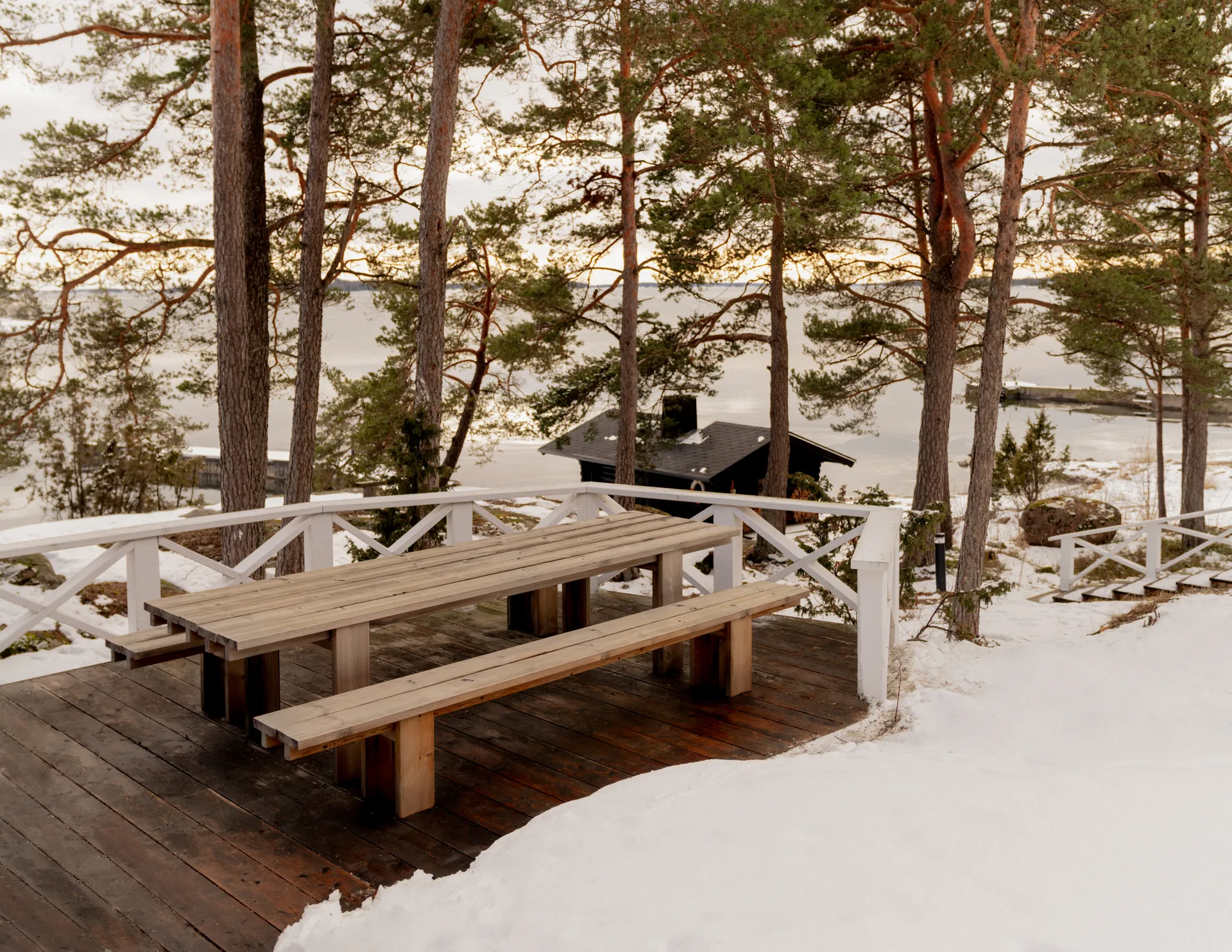 013 Osa Outdoor Bench bench, Thermally treated pine, 182x37x49 cm Vaarnii