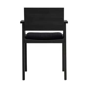 016 Maasto Dining Armchair armchair - Black-stained pine, front side upholstered in black - Vaarnii