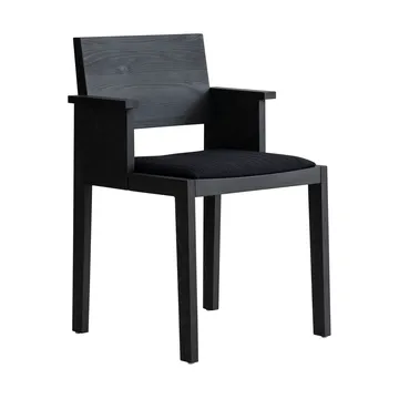 016 Maasto Dining Armchair armchair - Black-stained pine, upholstered black seat - Vaarnii