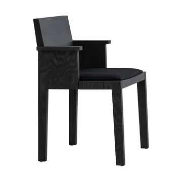 016 Maasto Dining Armchair armchair - Black-stained pine, upholstered black seat - Vaarnii