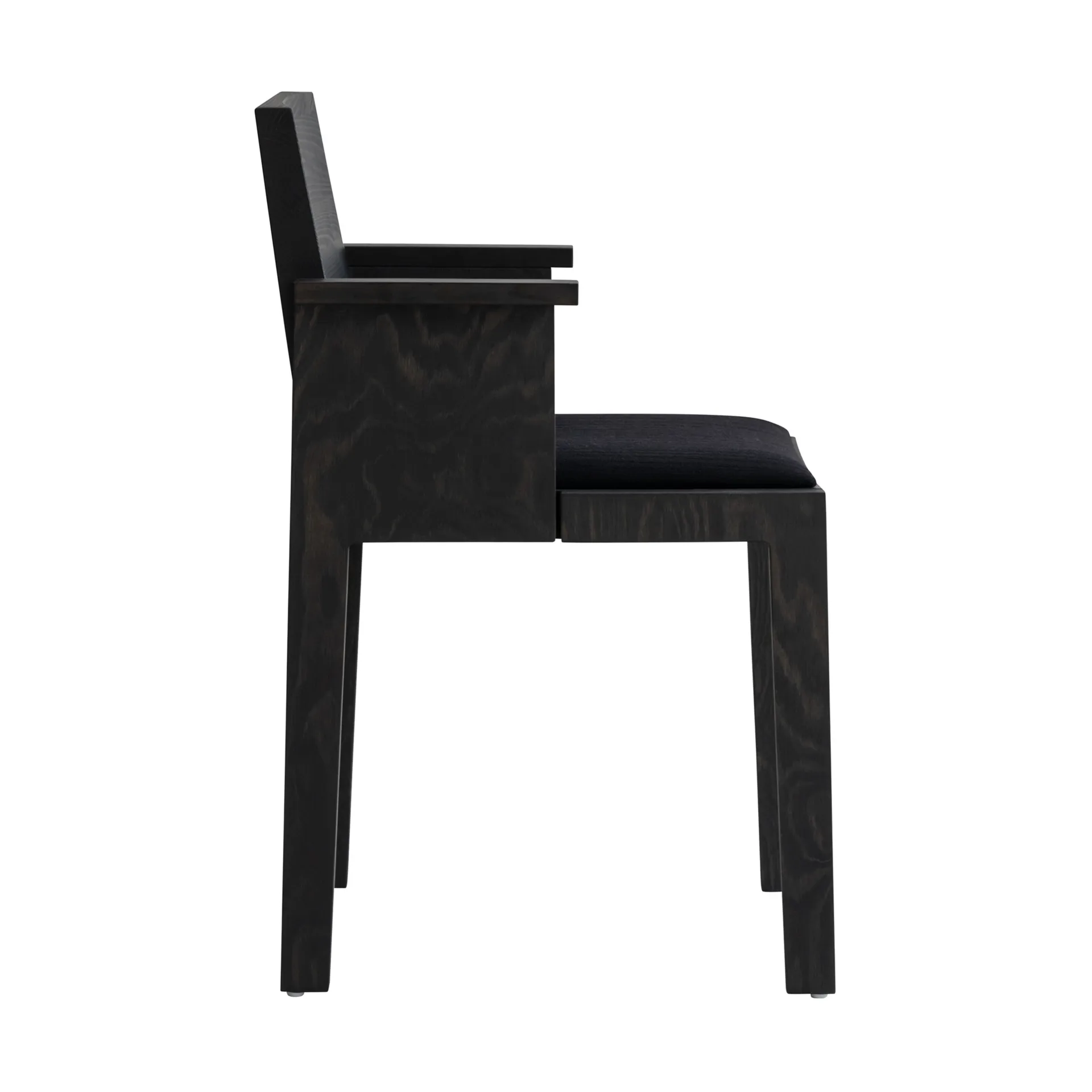 016 Maasto Dining Armchair armchair, Black-stained pine, upholstered black seat Vaarnii