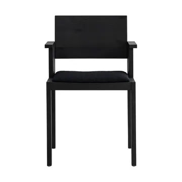 016 Maasto Dining Armchair armchair - Black-stained pine, upholstered black seat - Vaarnii