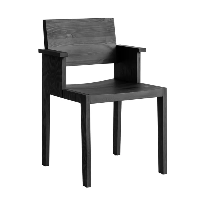 016 Maasto Dining Armchair armchair - Black-stained pine - Vaarnii