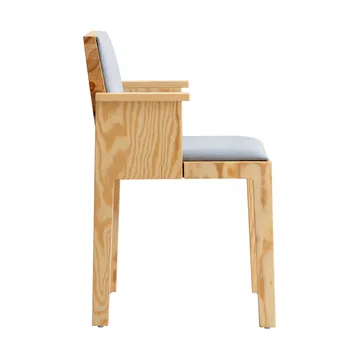 016 Maasto Dining Armchair armchair - Matte oil-waxed pine, front-sided in gray - Vaarnii