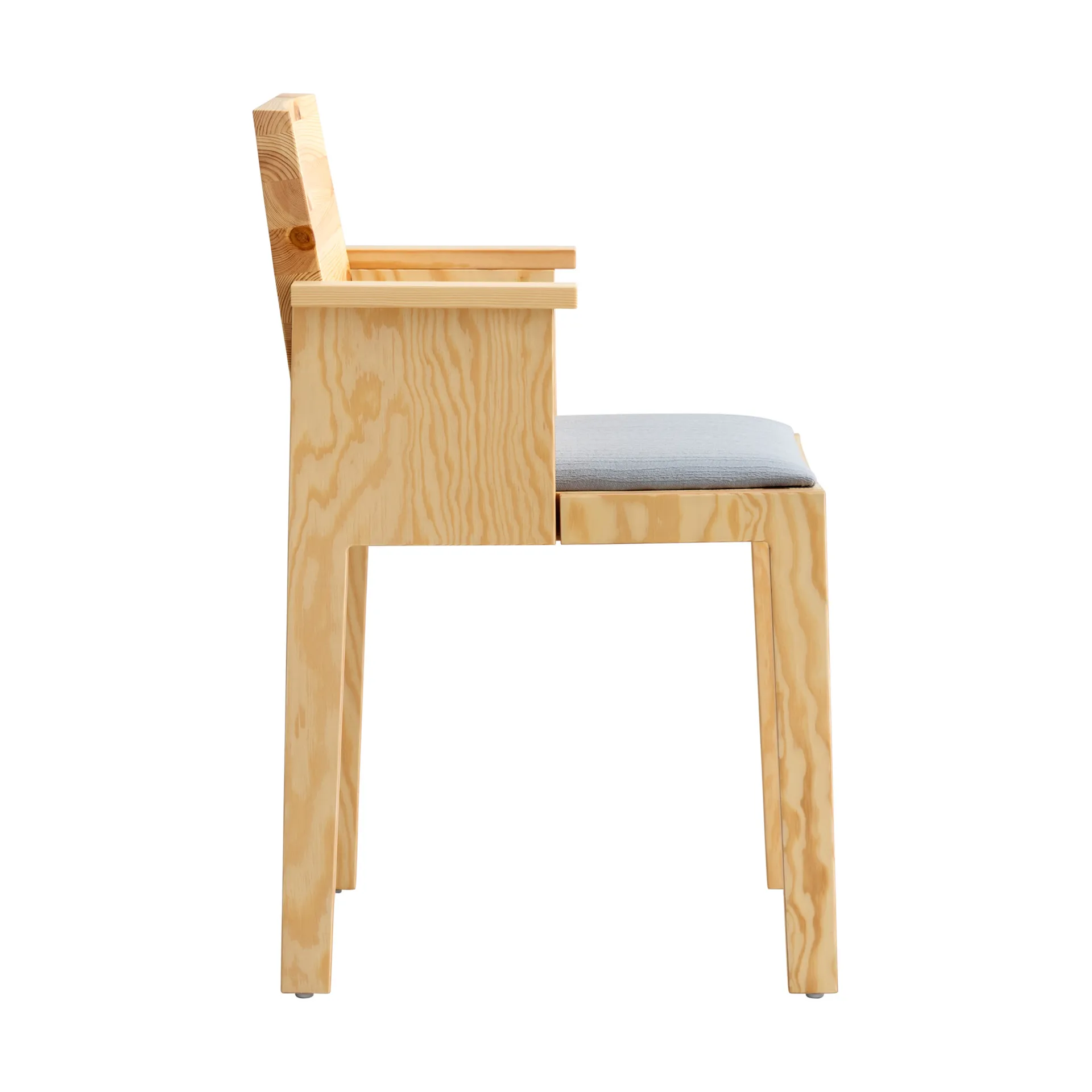 016 Maasto Dining Armchair armchair, Matte oil-waxed pine, upholstered grey seat Vaarnii
