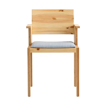 016 Maasto Dining Armchair armchair - Matte oil-waxed pine, upholstered grey seat - Vaarnii