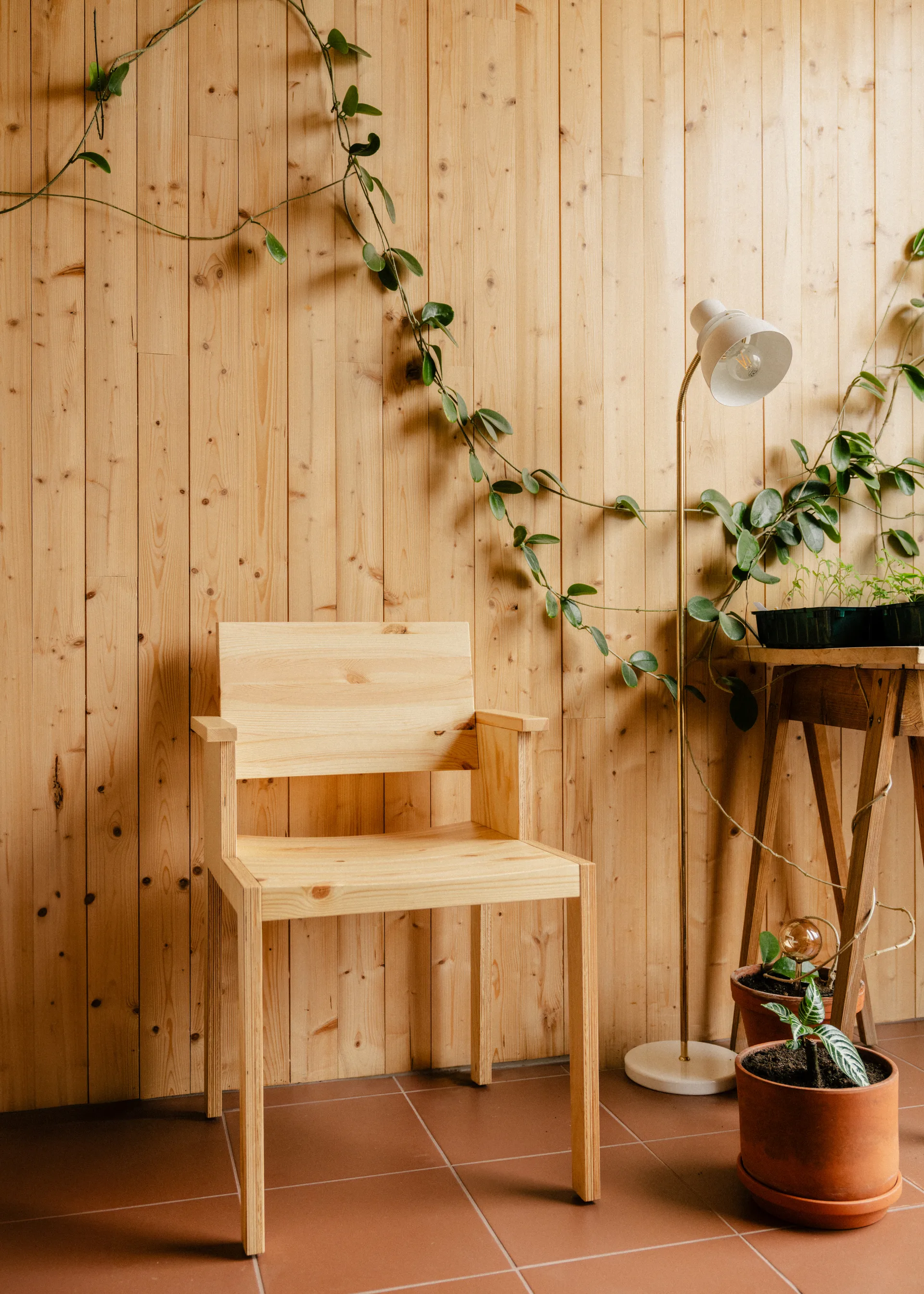 016 Maasto Dining Armchair armchair, Matte oil-waxed pine Vaarnii