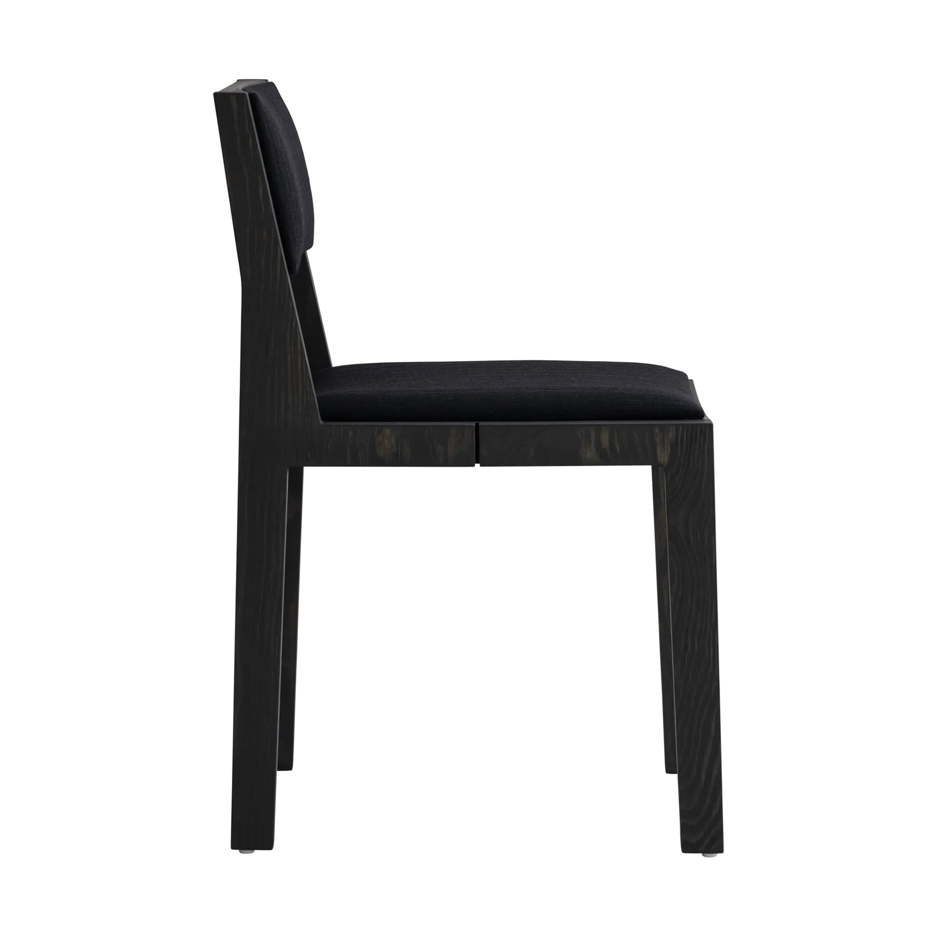 016 Maasto Dining Chair chair, Black-stained pine, front-upholstered in black Vaarnii