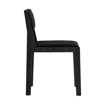 016 Maasto Dining Chair chair - Black-stained pine, front-upholstered in black - Vaarnii