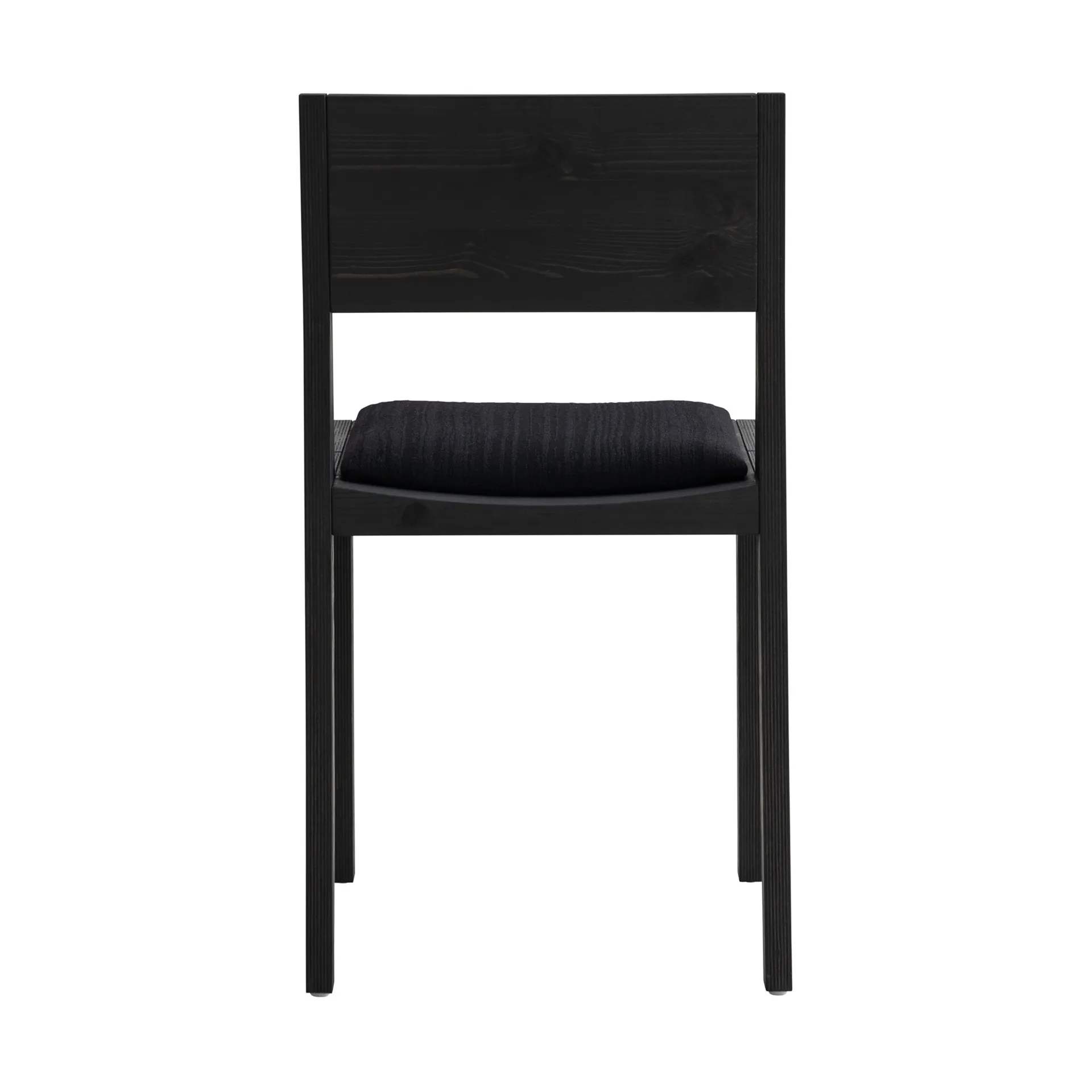 016 Maasto Dining Chair chair, Black-stained pine, front-upholstered in black Vaarnii