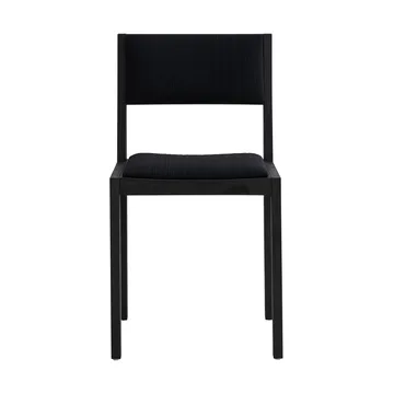 016 Maasto Dining Chair chair - Black-stained pine, front-upholstered in black - Vaarnii