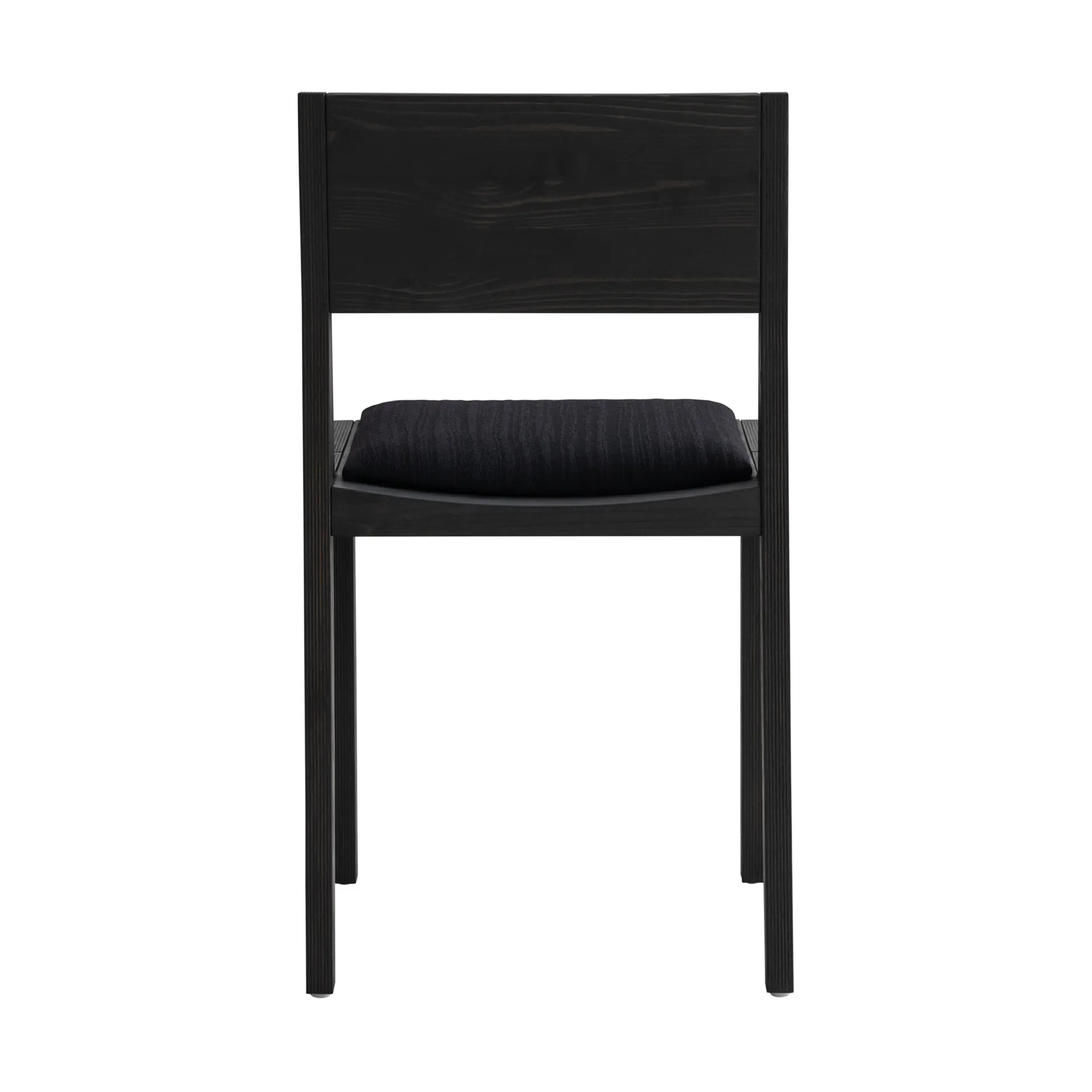 016 Maasto Dining Chair chair, Black-stained pine, upholstered black seat Vaarnii