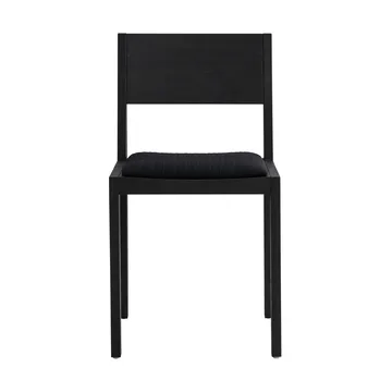 016 Maasto Dining Chair chair - Black-stained pine, upholstered black seat - Vaarnii