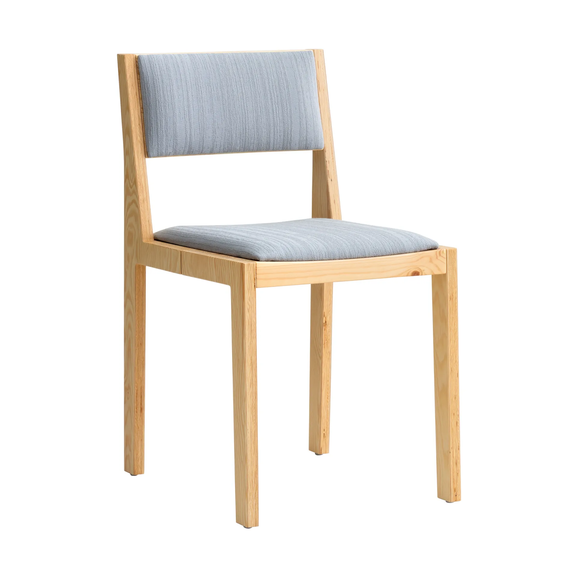 016 Maasto Dining Chair chair, Matte oil-waxed pine, front-sided in gray Vaarnii