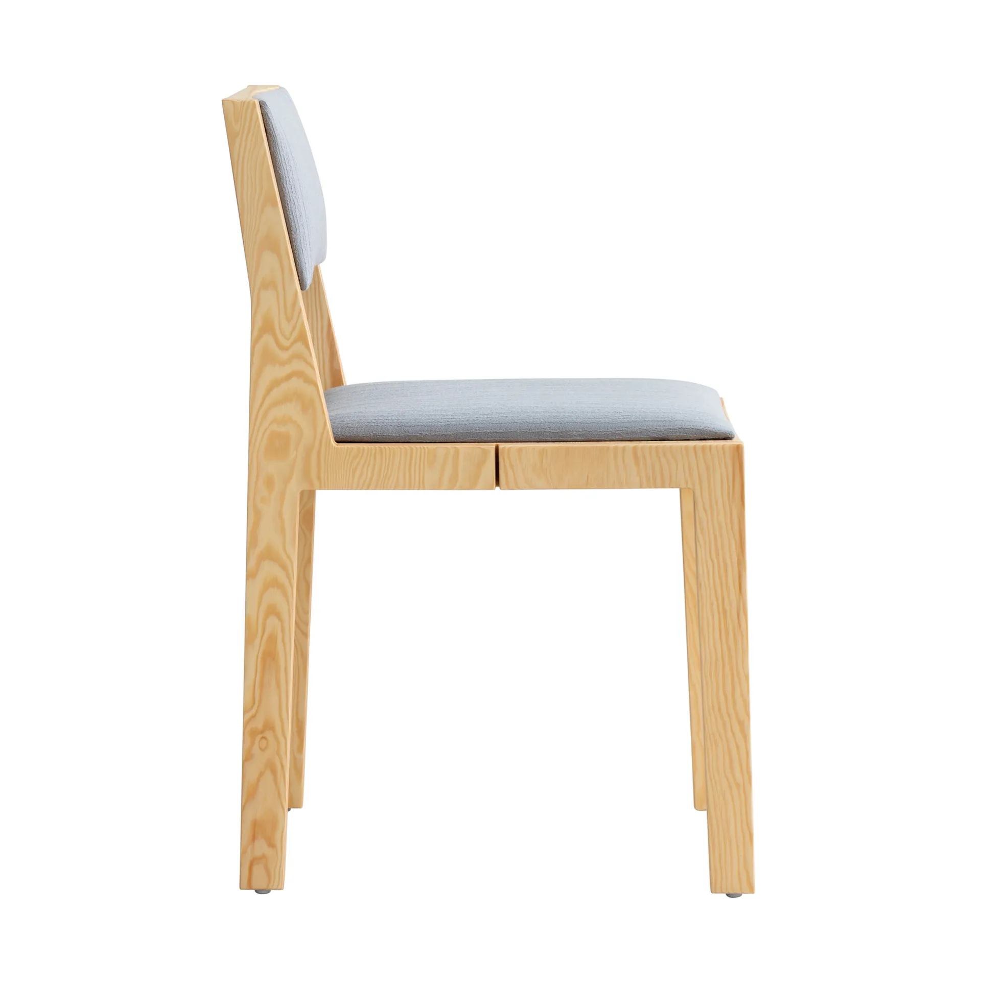 016 Maasto Dining Chair chair, Matte oil-waxed pine, front-sided in gray Vaarnii