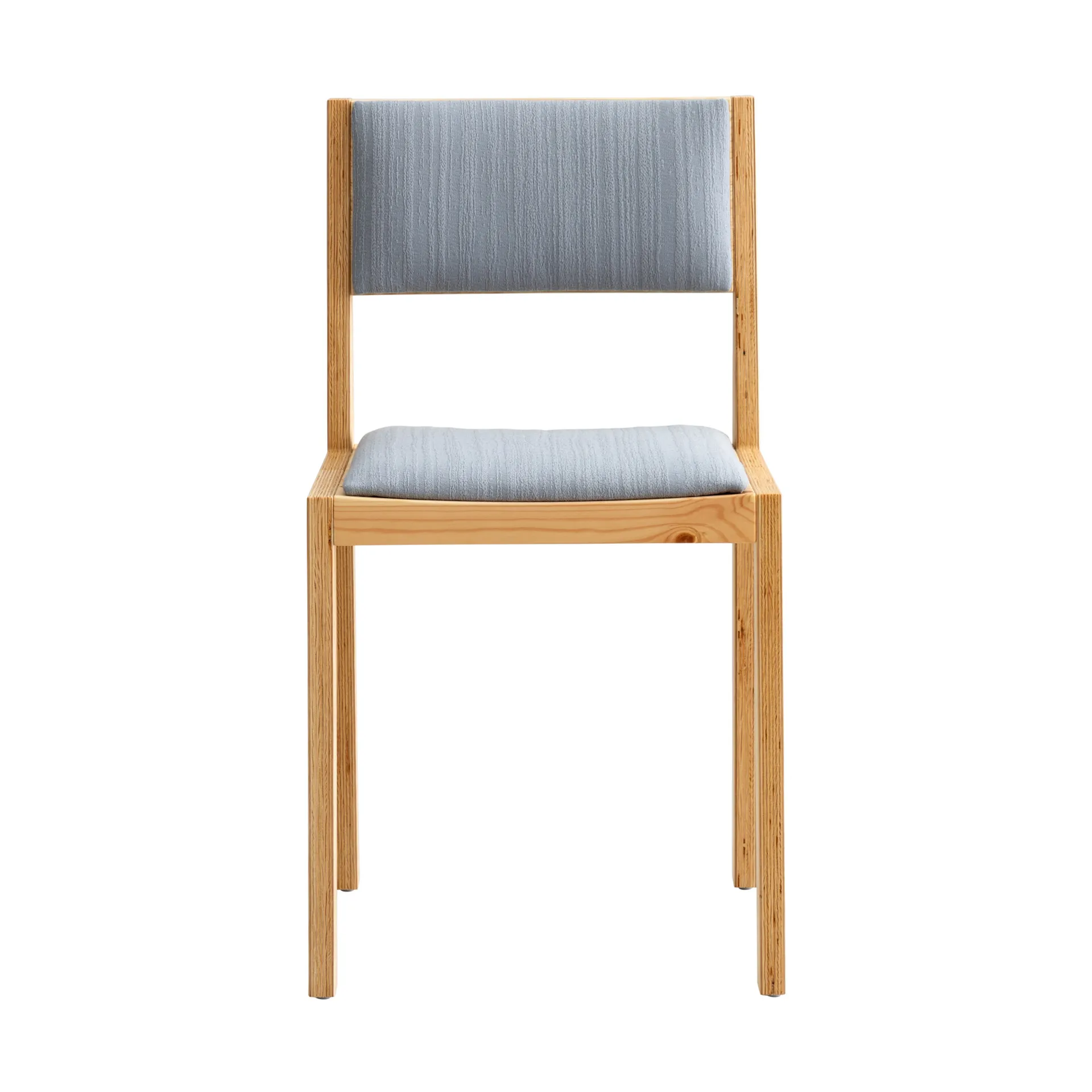 016 Maasto Dining Chair chair, Matte oil-waxed pine, front-sided in gray Vaarnii