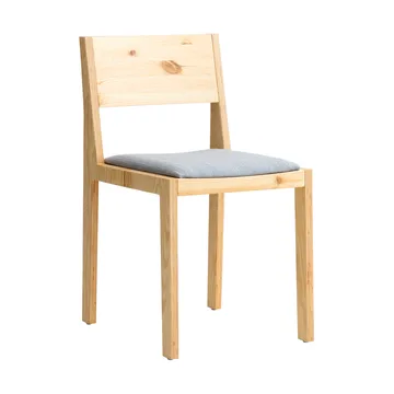 016 Maasto Dining Chair chair - Matte oil-waxed pine, upholstered grey seat - Vaarnii