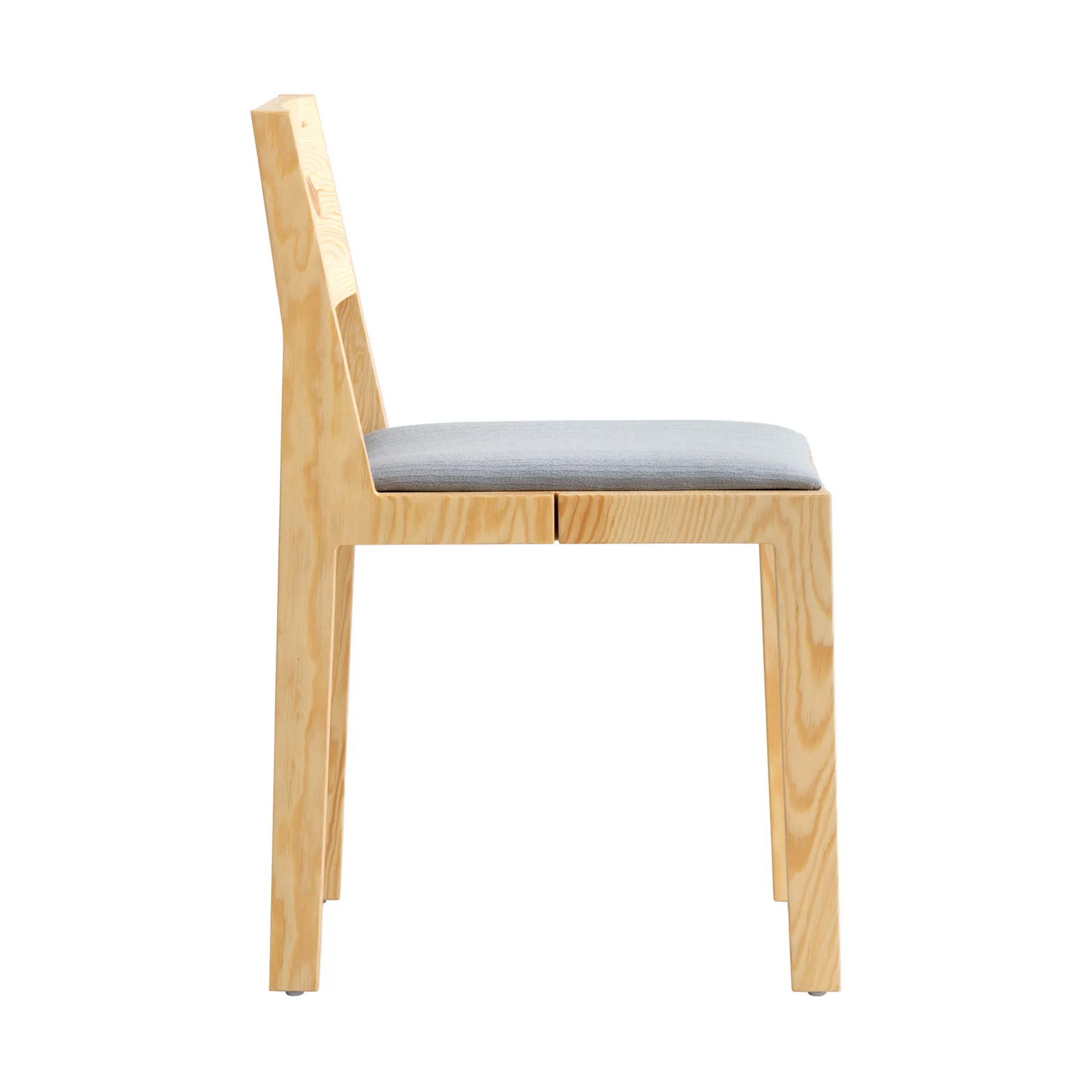 016 Maasto Dining Chair chair, Matte oil-waxed pine, upholstered grey seat Vaarnii