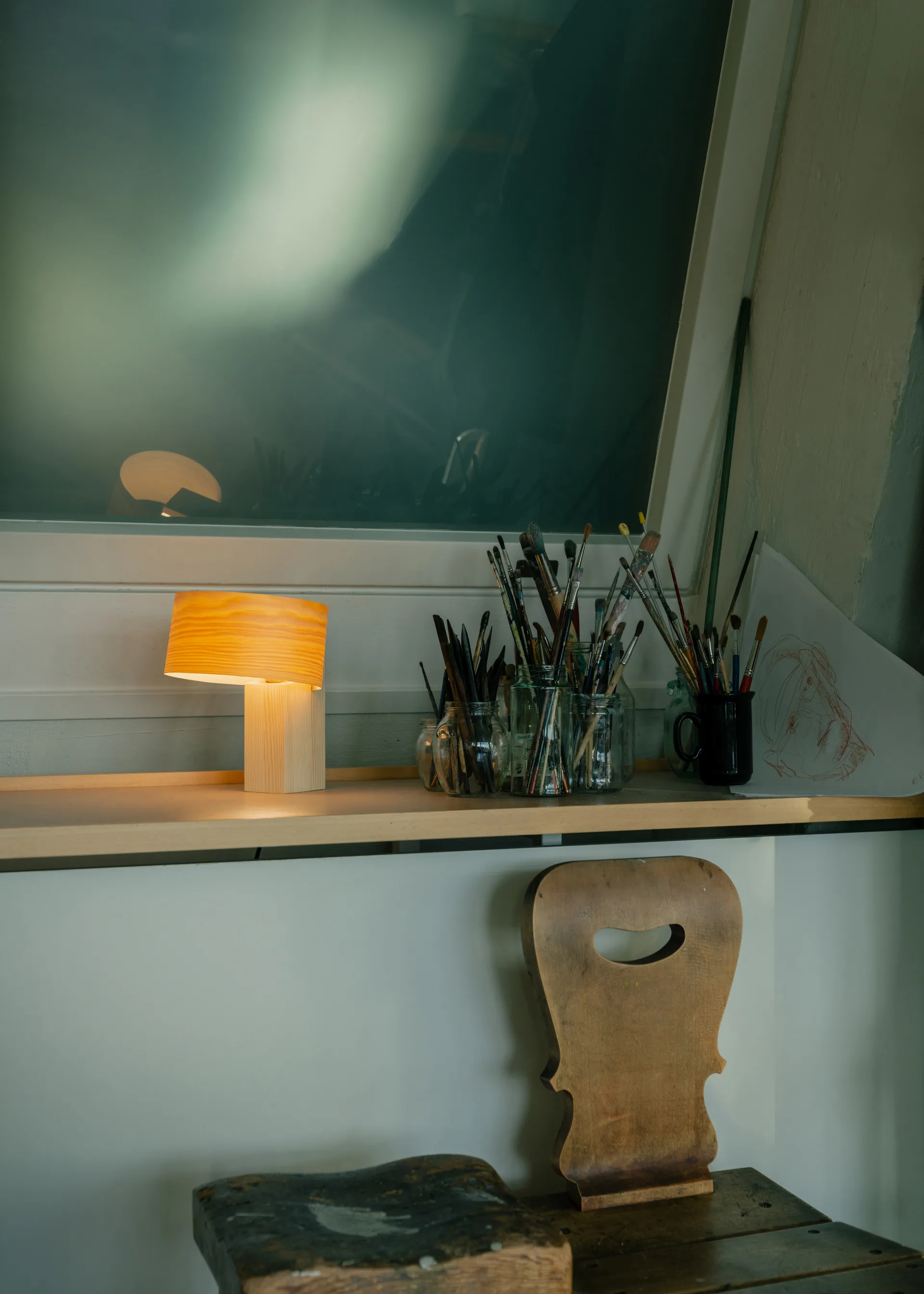 018 Hoop Table Lamp table lamp, Matte oil-waxed pine, 23 cm Vaarnii