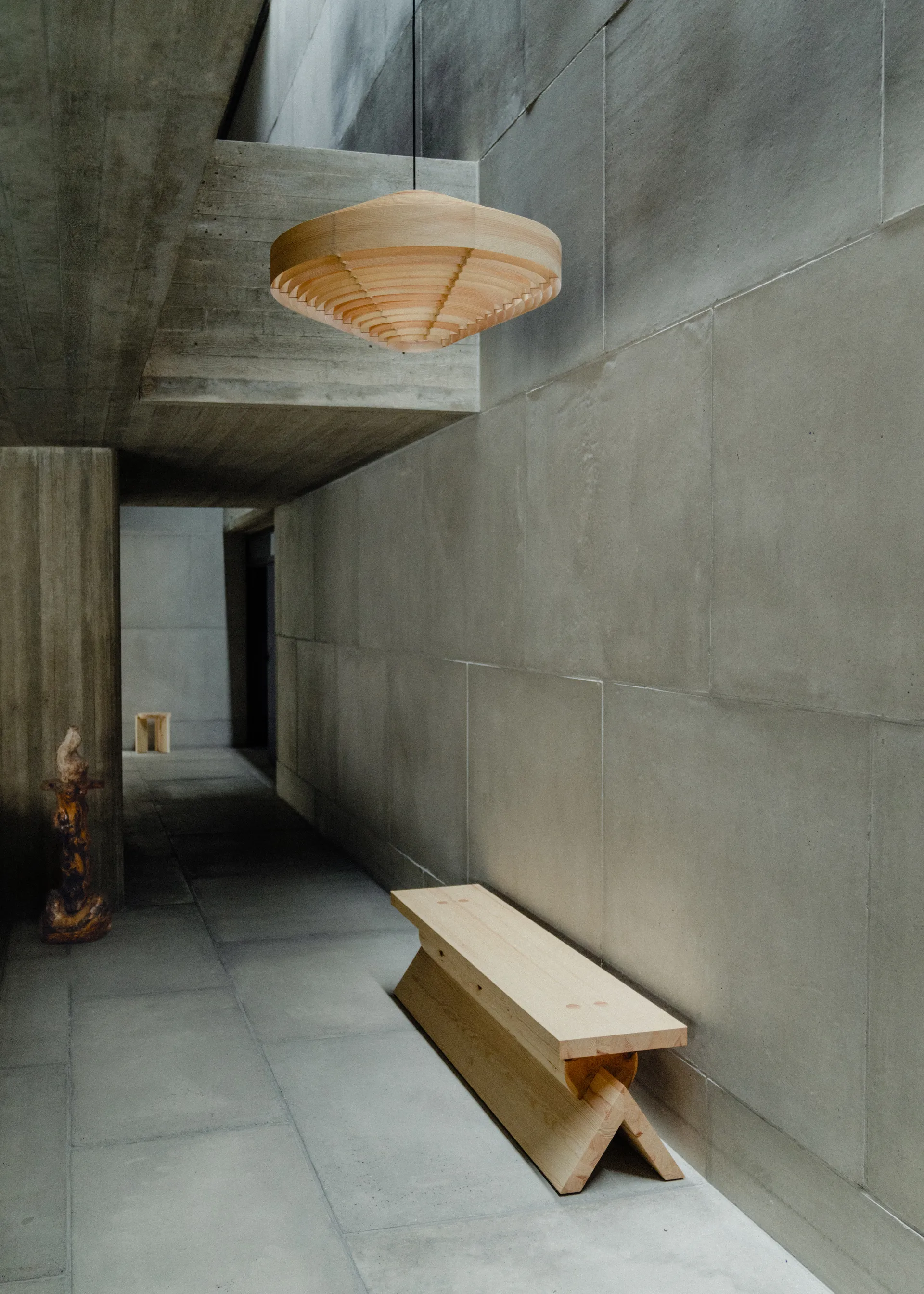 1003 Hans Pendant pendant, Matt oil-waxed pine, XL Ø90 cm Vaarnii