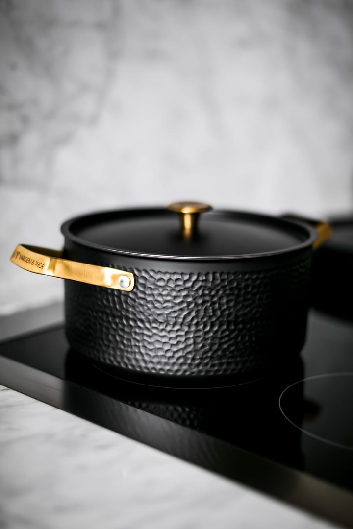 Arvet hammered black casserole with lid - Mio. 4 L - Vargen & Thor