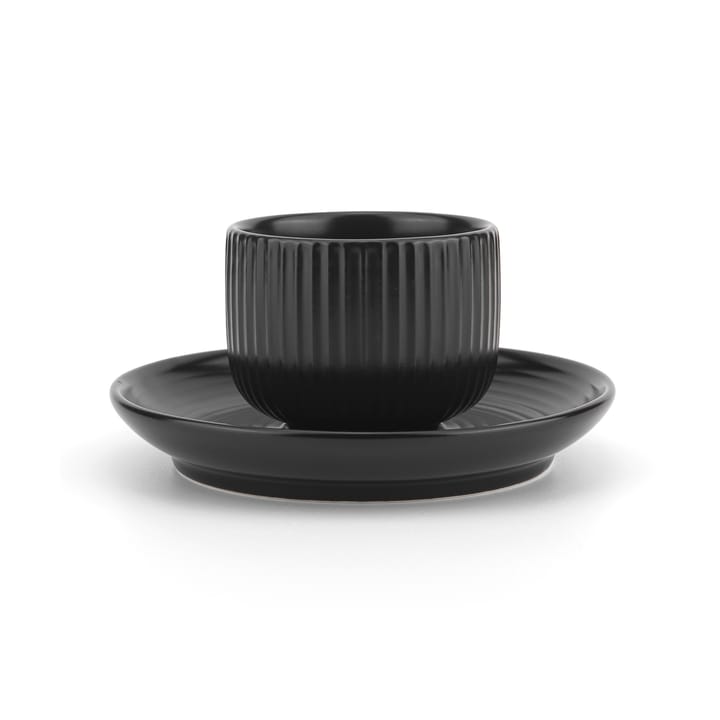 Duga espresso cup with saucer 4-pack, White. sandgrey. antracit. black Vargen & Thor