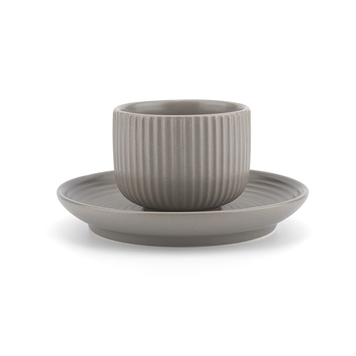 Duga espresso cup with saucer 4-pack, White. sandgrey. antracit. black Vargen & Thor